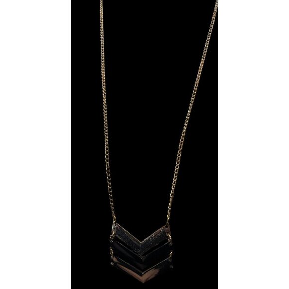 Bohemian Multi-Metallic Chevron Pendant Necklace - Picture 5 of 6